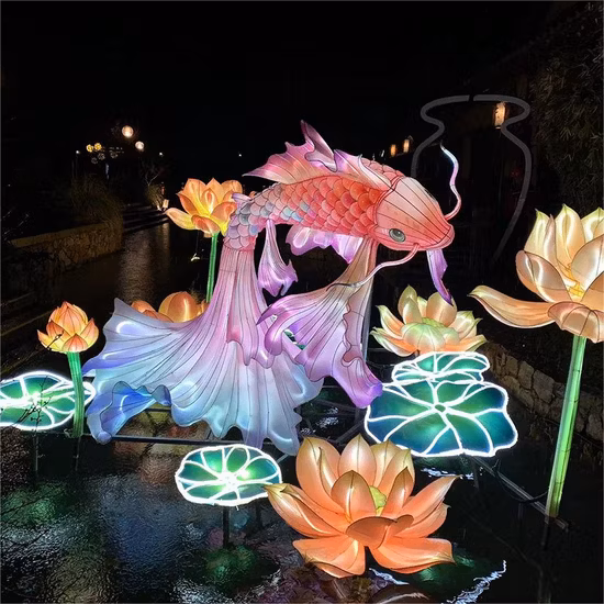 2022 최신 중국 축제 장식 생생한 중국 용 랜턴