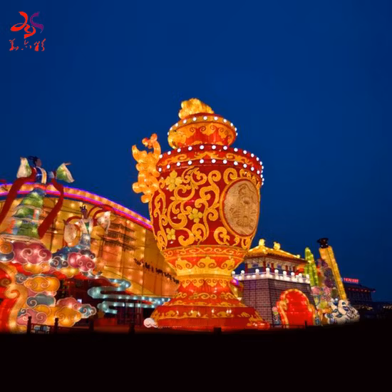 새해 휴일 장식을 위한 야외 중국 전통 용 등불